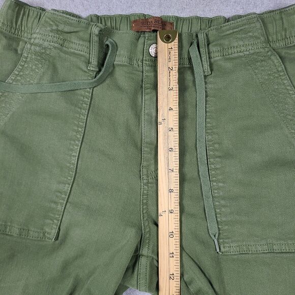Judy Blue Pants Women 11/30 Green Garment Dyed Pockets Drawstring - Picture 13 of 15